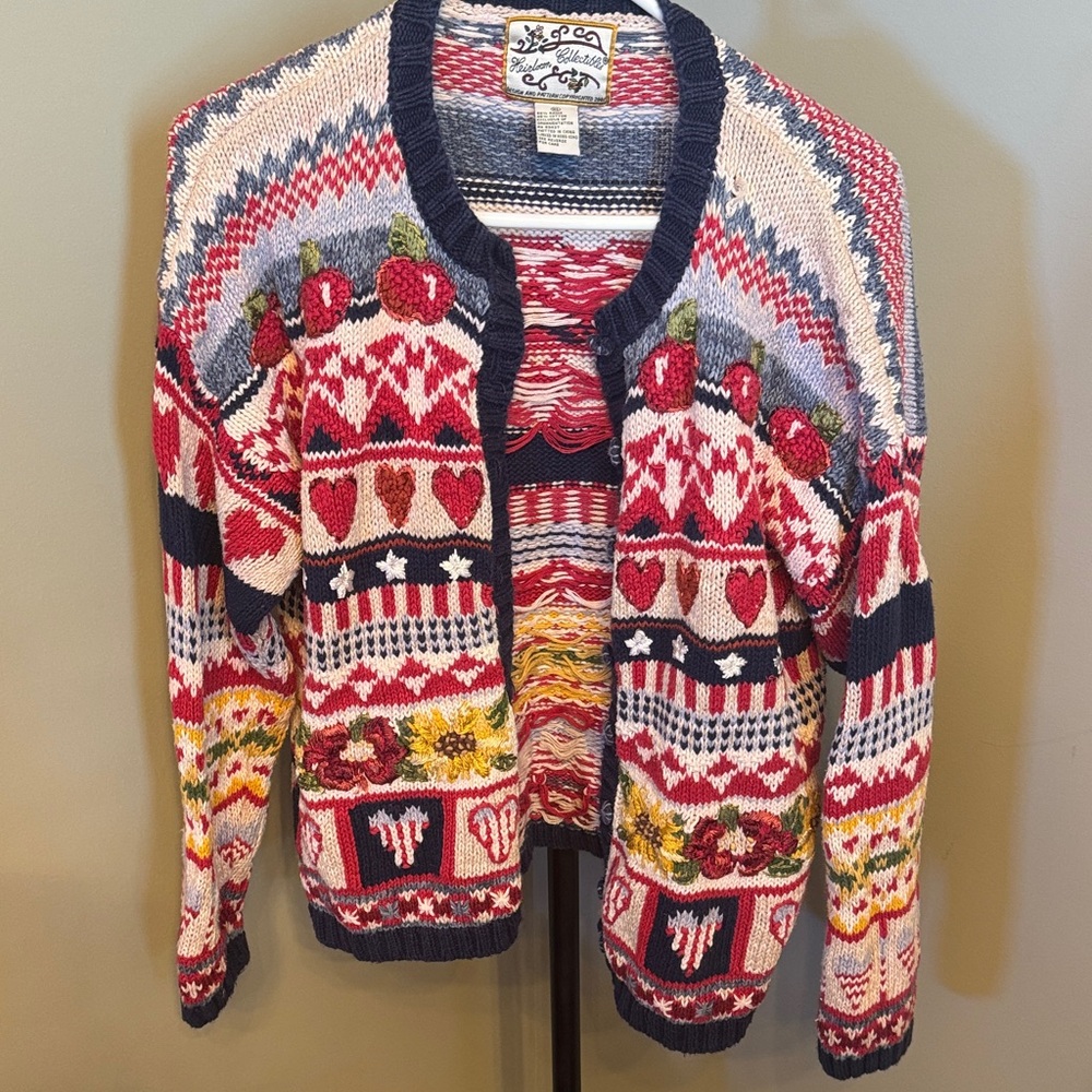 Vibrant Multicolor Women's Cardigan Vintage